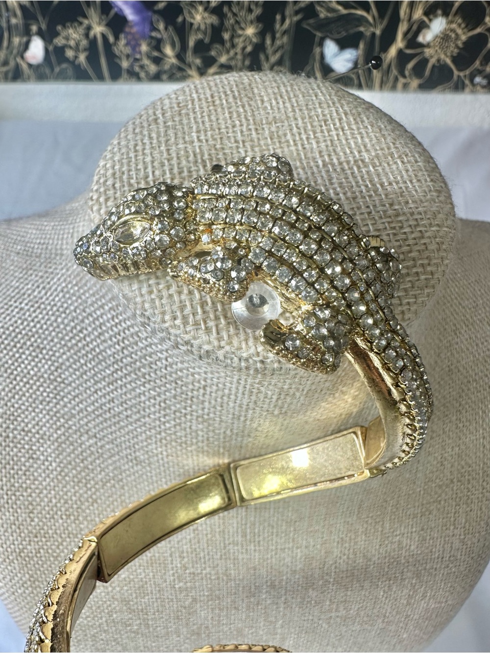 Zara Gold Crystal Crocodile Wrap Bracelet